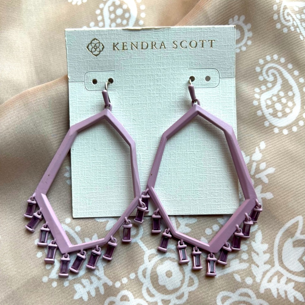Kendra Scott Never Worn Thomas Drop Lilac Matte earrings